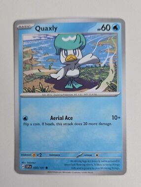 Pokemon Quaxly Card - Blue Water-Type